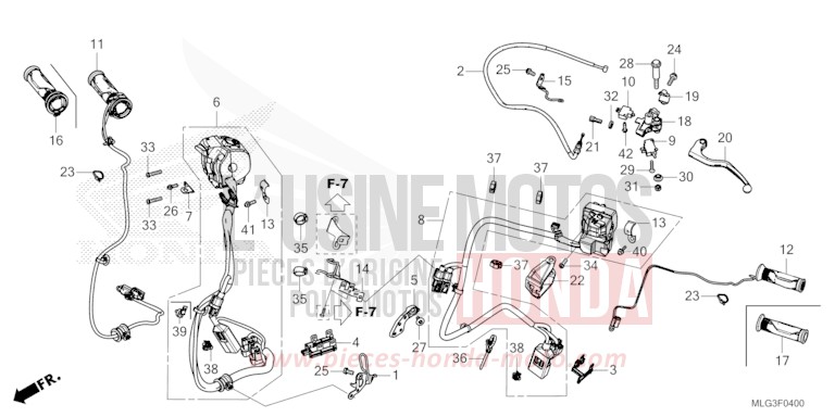 HEBELGRIFF/SCHALTER/KABEL (MT) von Africa Twin Mechanik GRAND PRIX RED (R380B) von 2022